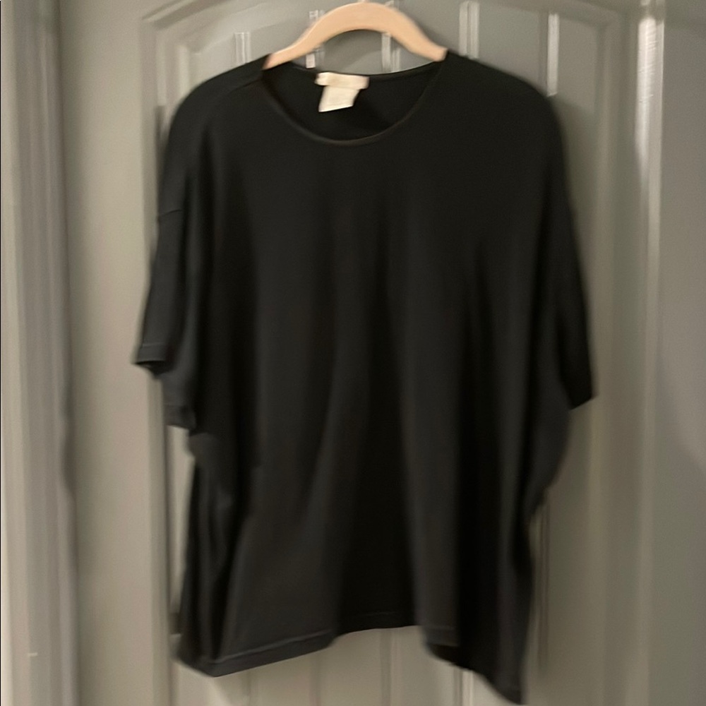 J. Jill Black Short Sleeve Tee Relaxed Fit